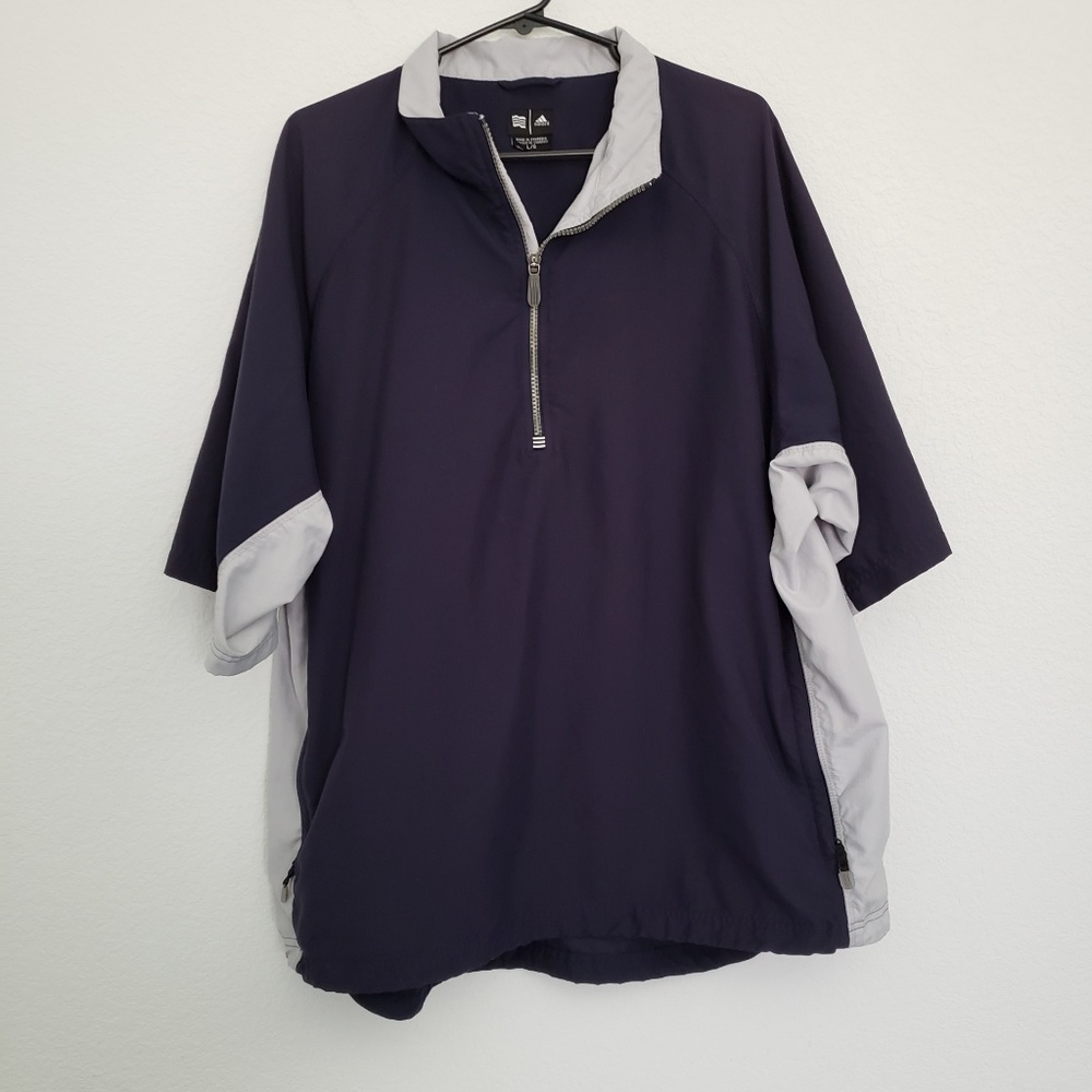 Adidas Mens Quarter Zip Short Sleeve Windbreaker L